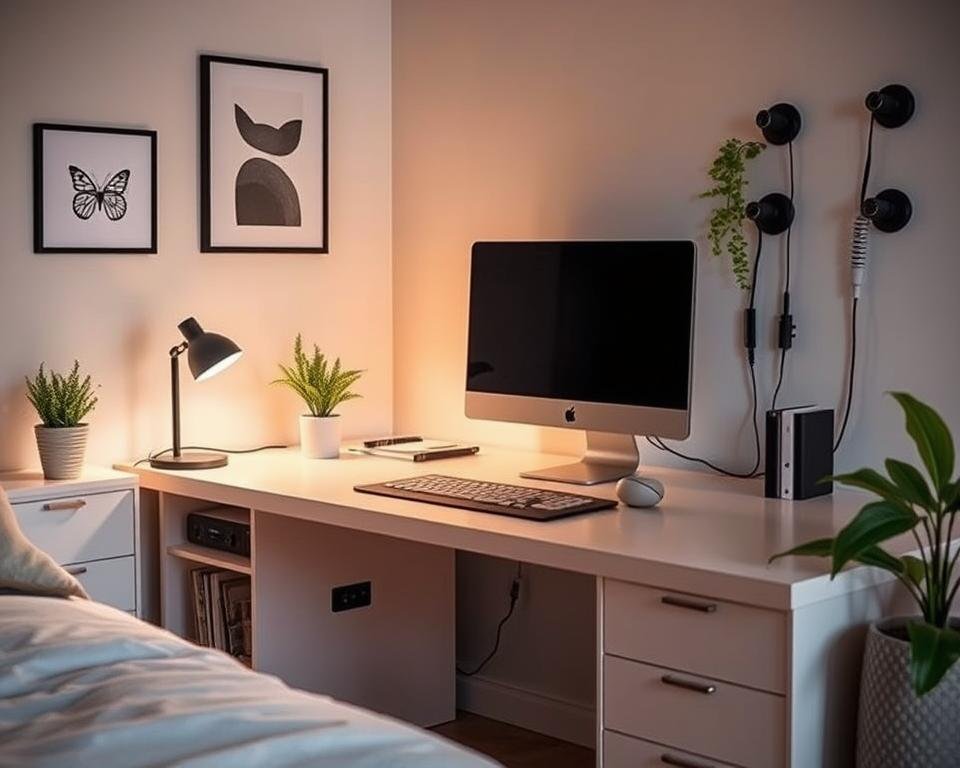 Cable management solutions for home office tech setup