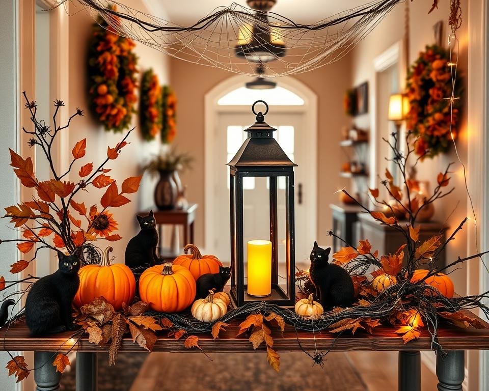 Halloween entryway decorating