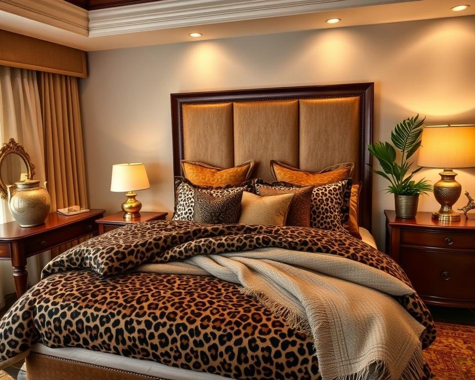 Leopard print bedding