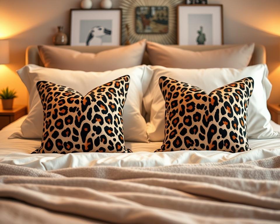 Leopard throw pillows