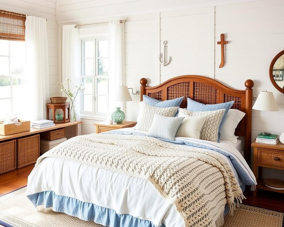 Nantucket style bedroom layering