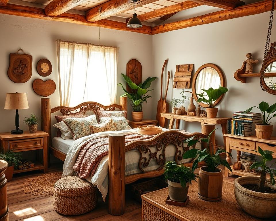 Natural wood decor elements