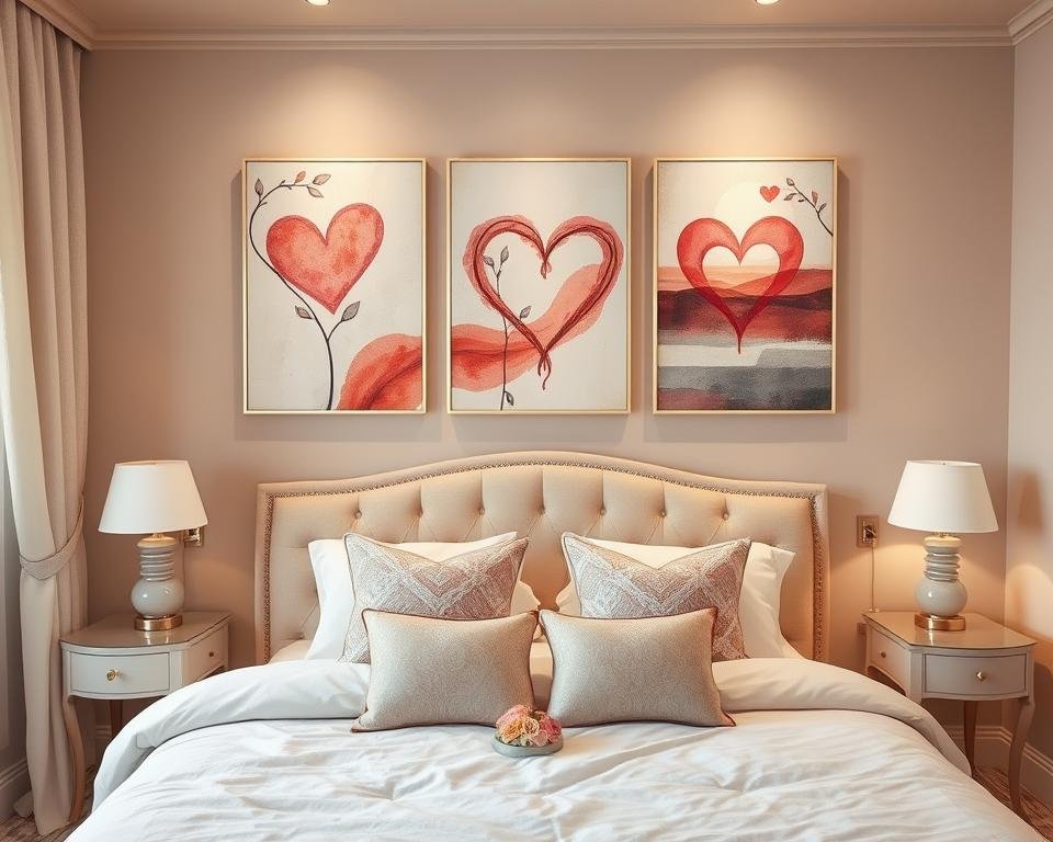 Romantic wall art with love quotes