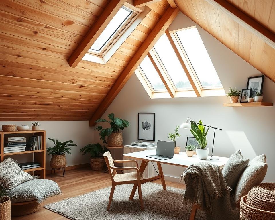 Scandinavian attic office