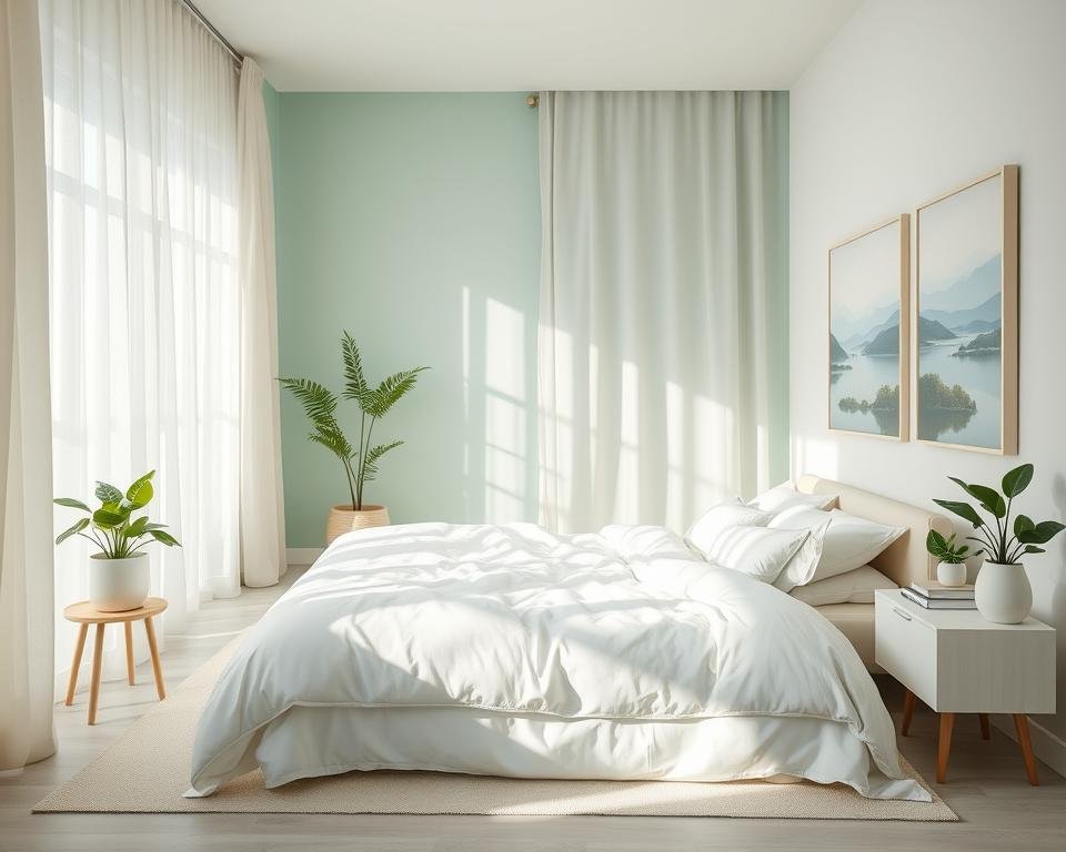 Soothing color schemes for spa-inspired bedroom