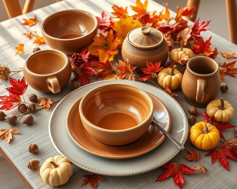 autumn kitchen tableware