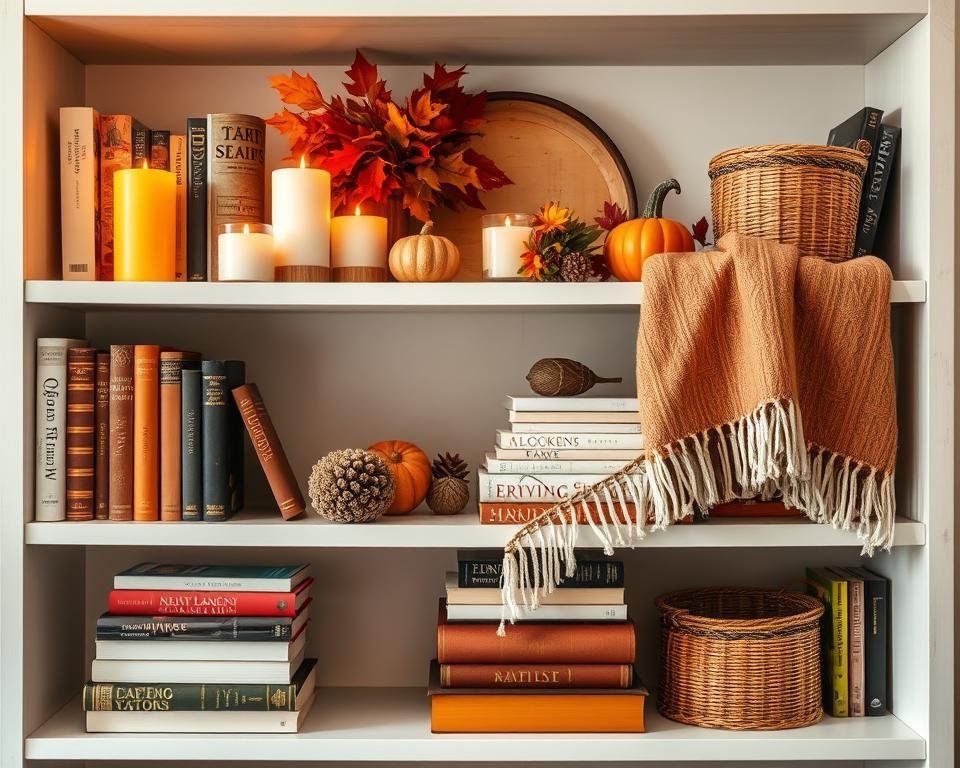 balanced bookshelf styling