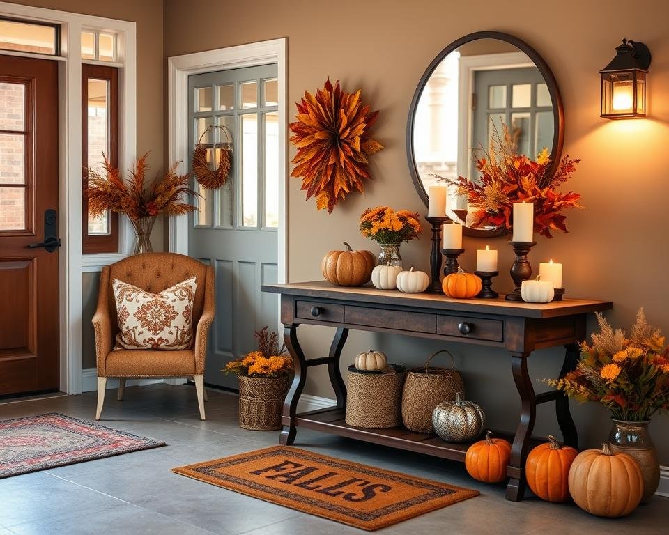 chic entryway fall accents