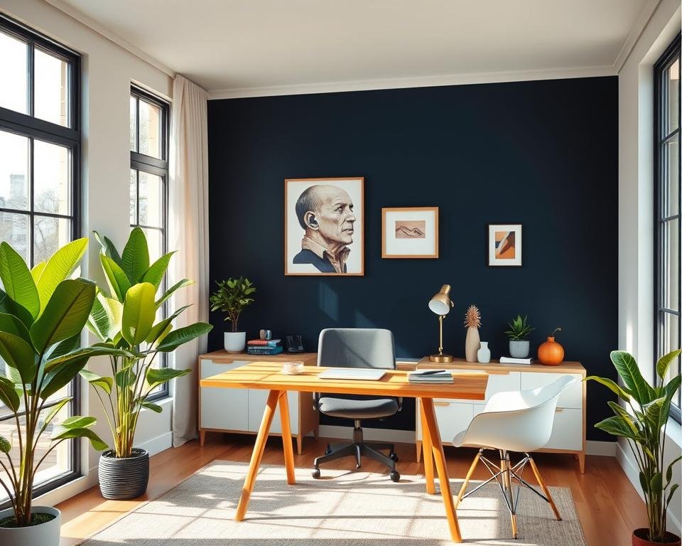 choosing an accent wall in an office