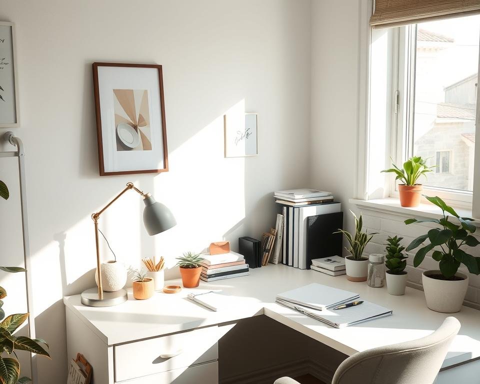 corner desk organization