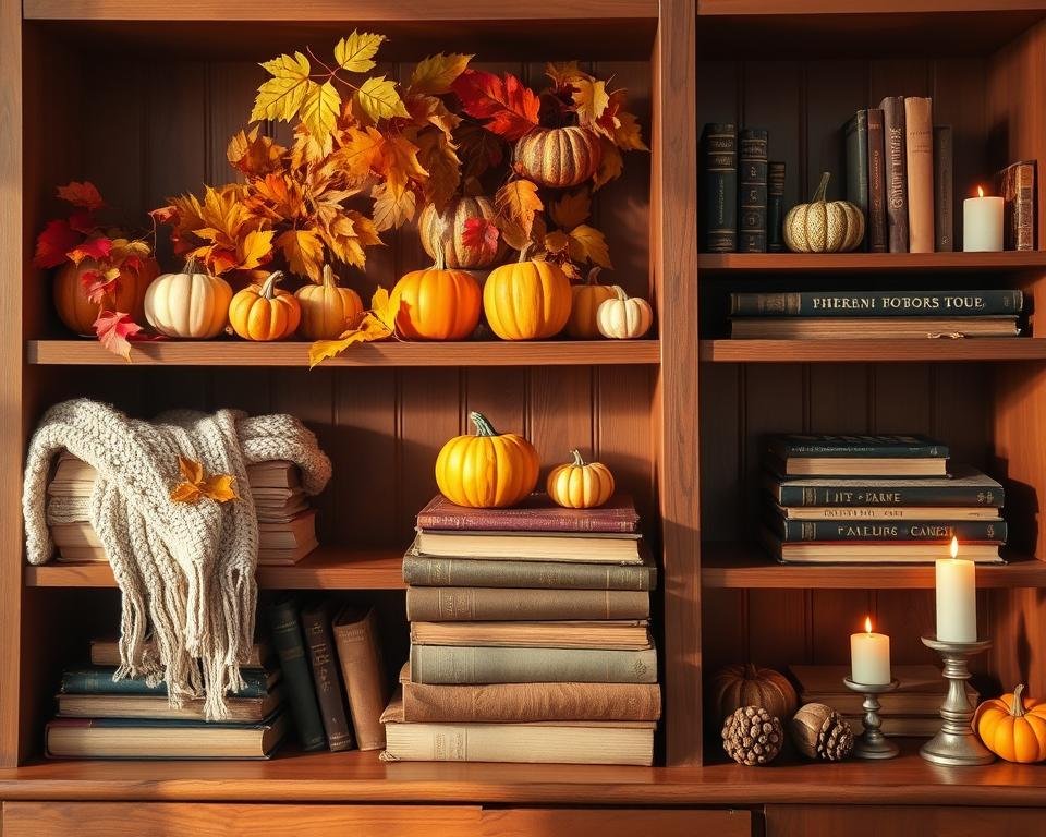 cozy fall bookshelf tips