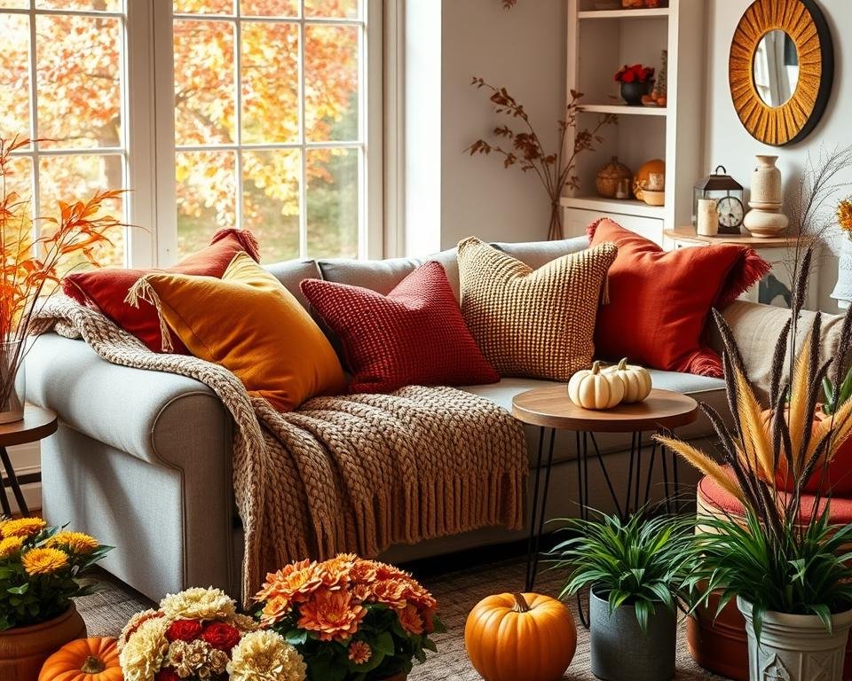 cozy fall home decor couch