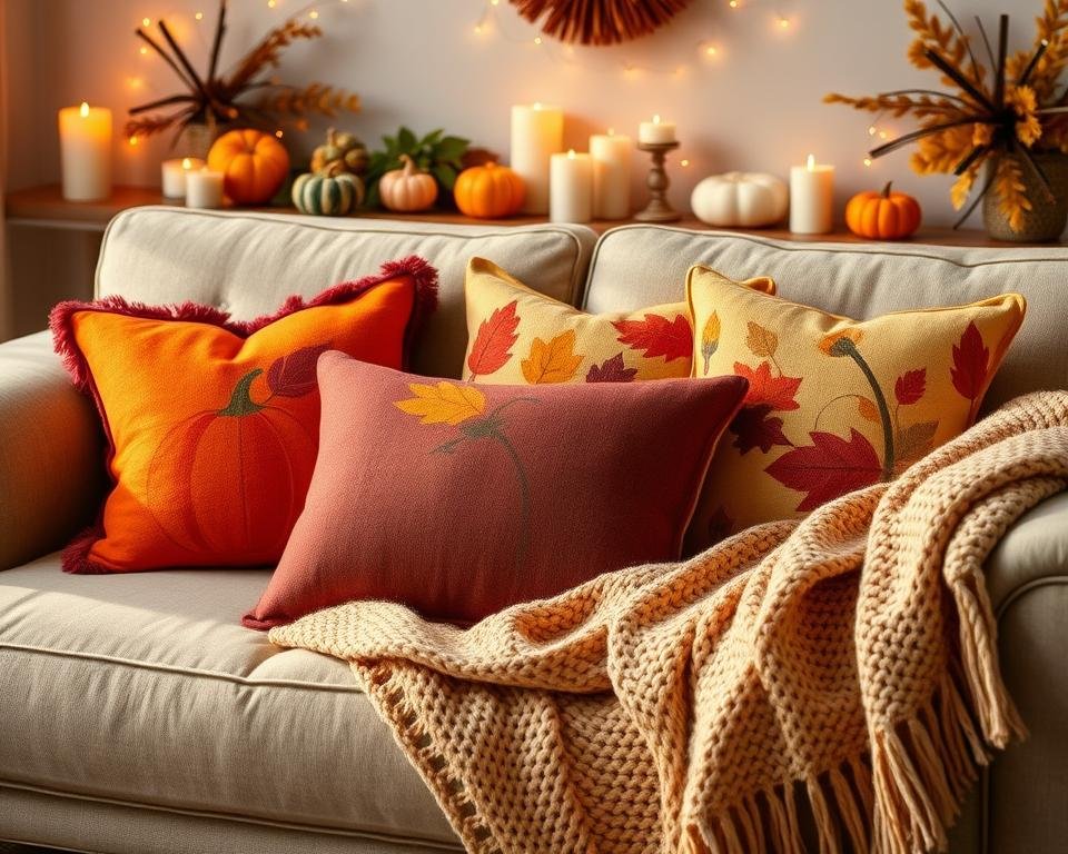 cozy throw pillows for fall