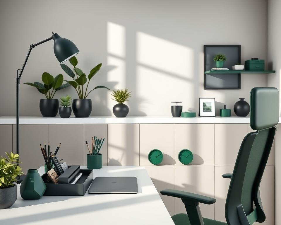 dark green office accessories