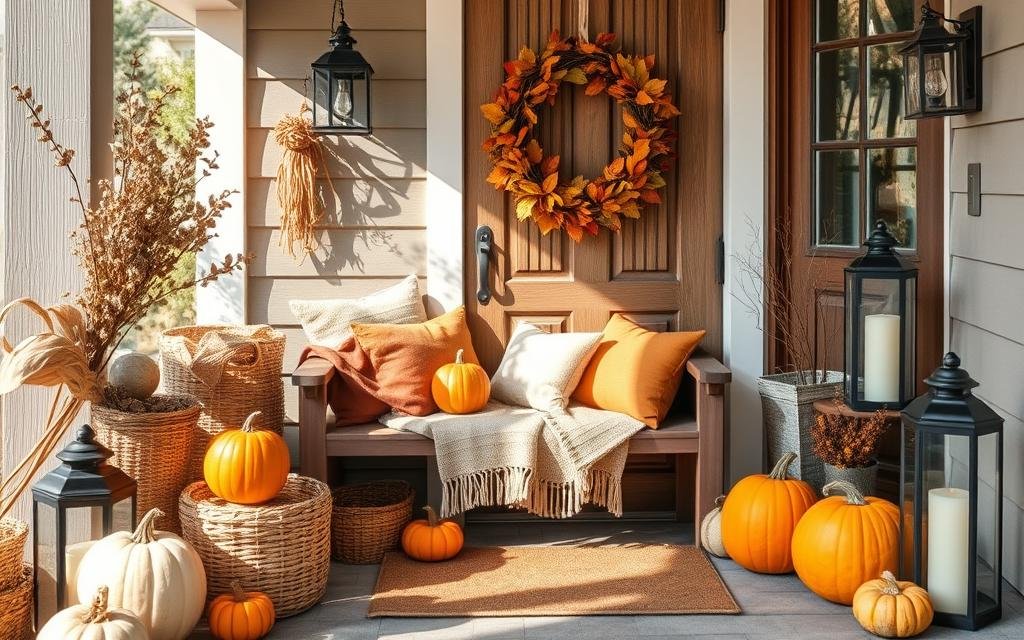 fall decor entryway