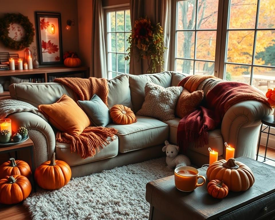 fall home decor couch