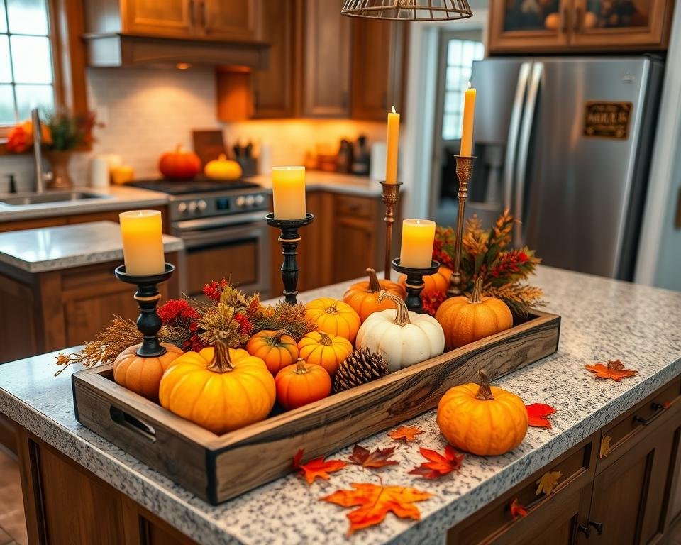 fall home decor kitchen island