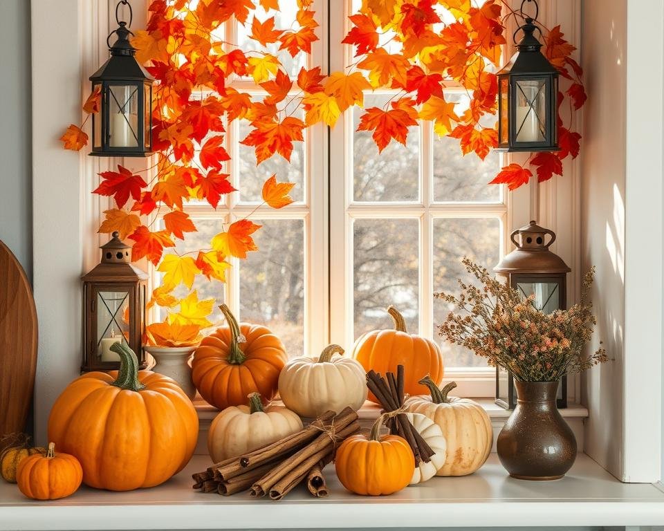 festive kitchen window display