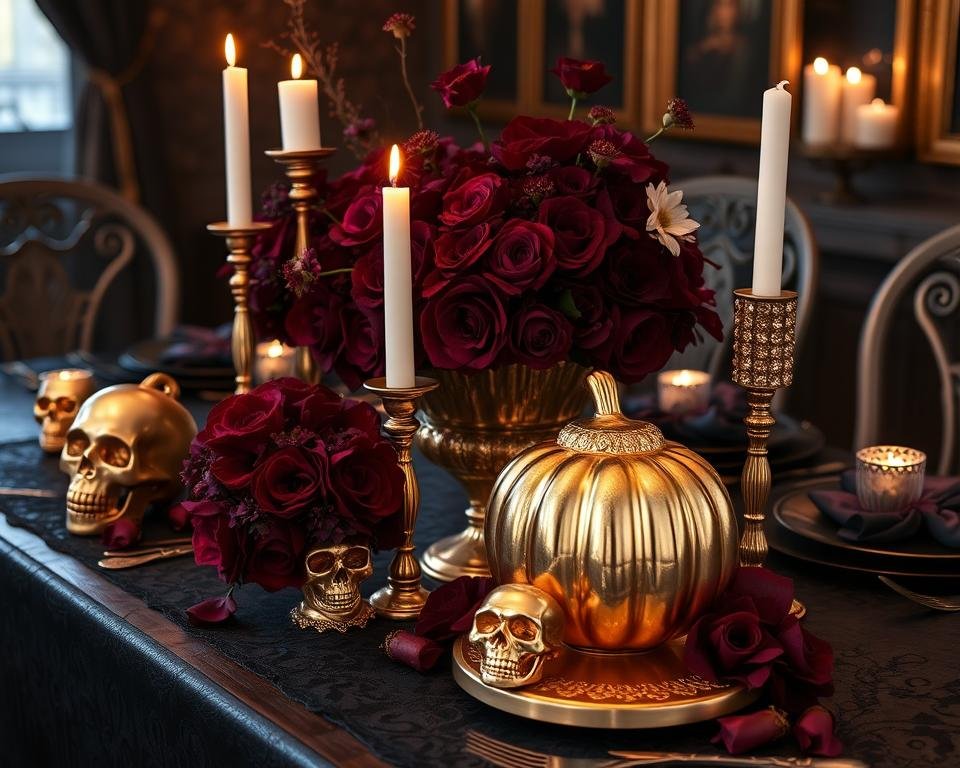 gilded halloween accents