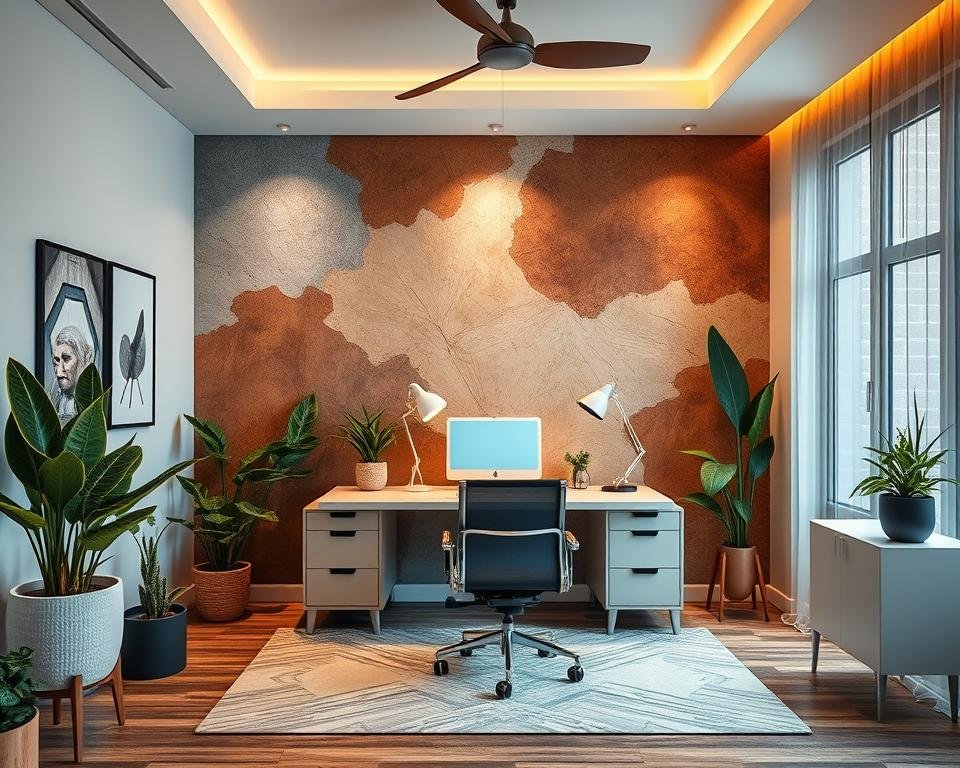 home office decor accent wall