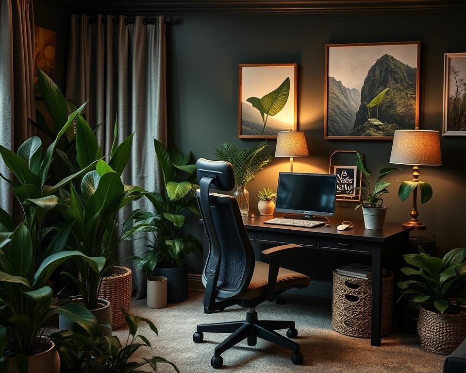 home office decor dark green