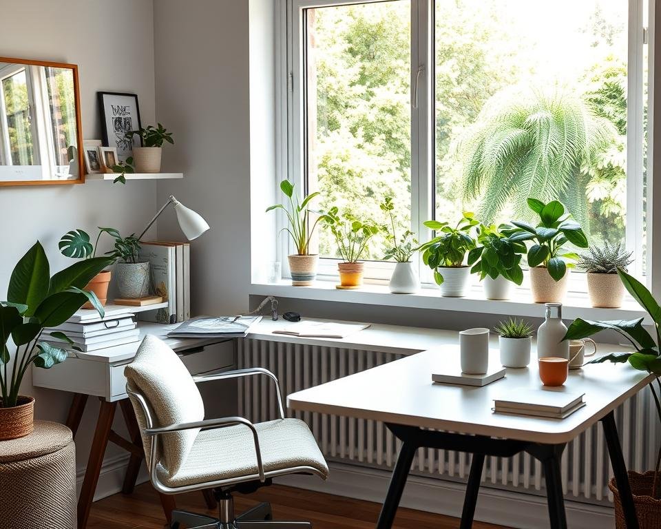 home office decor desk facing window