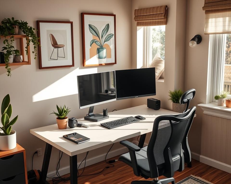 home office decor dual monitor