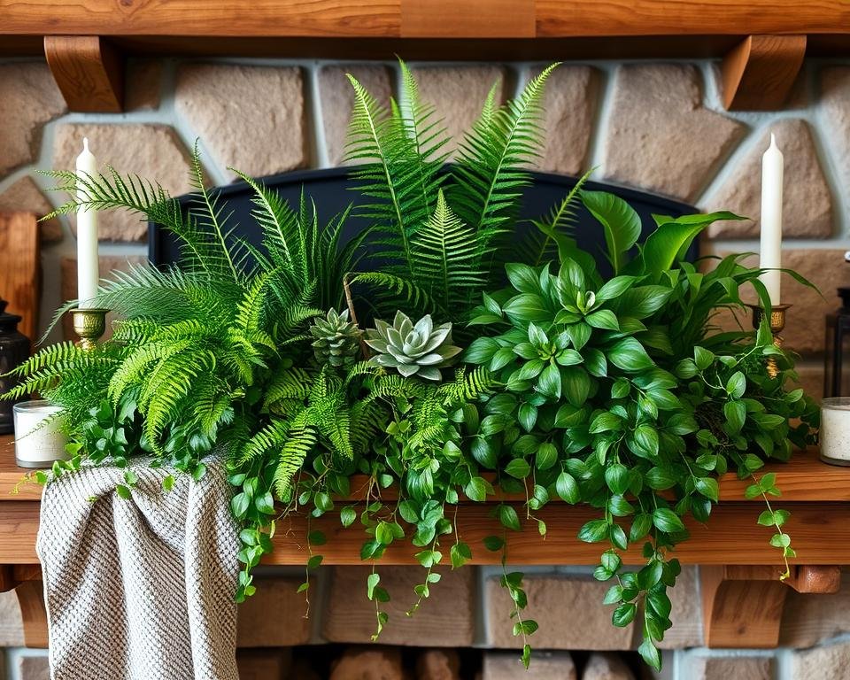 mantlepiece greenery