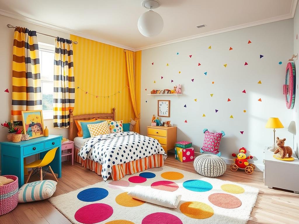 mixing patterns in kids' rooms