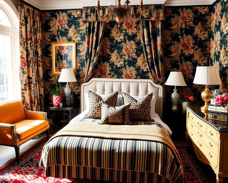 mixing patterns with leopard print decor