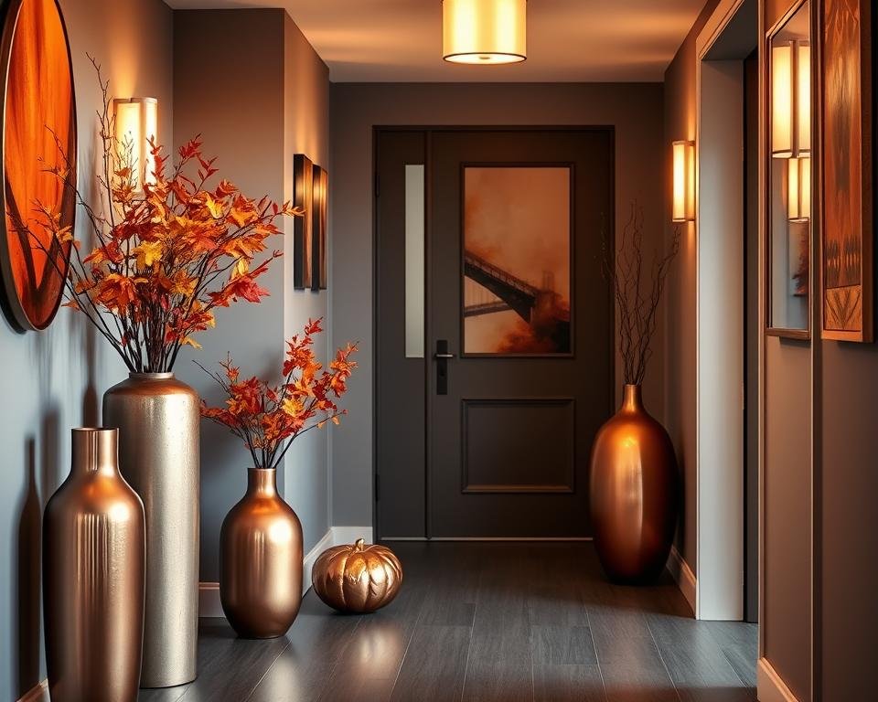 modern autumn aesthetics with metallic accents