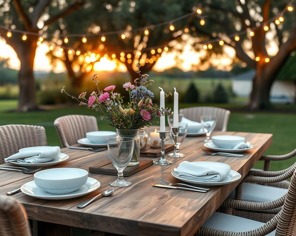 outdoor tabletop styling