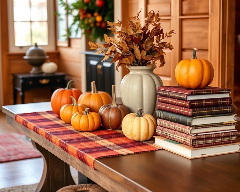 plaid-themed entryway