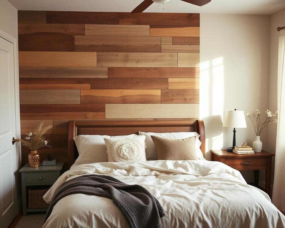 reclaimed wood accent wall