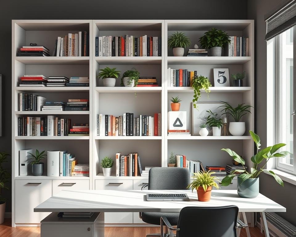 selecting bookshelves