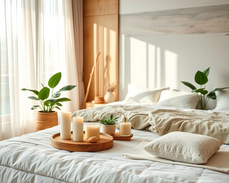 spa-inspired accessories in bedroom