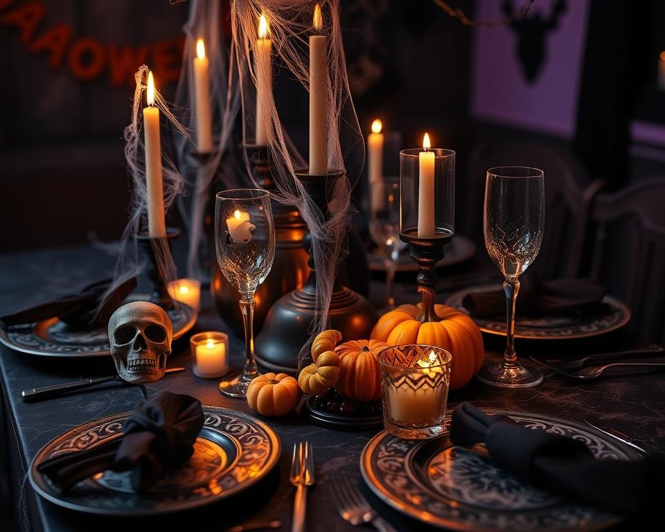 spooky halloween table decor