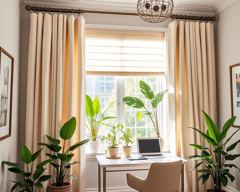 stylish home office window treatments