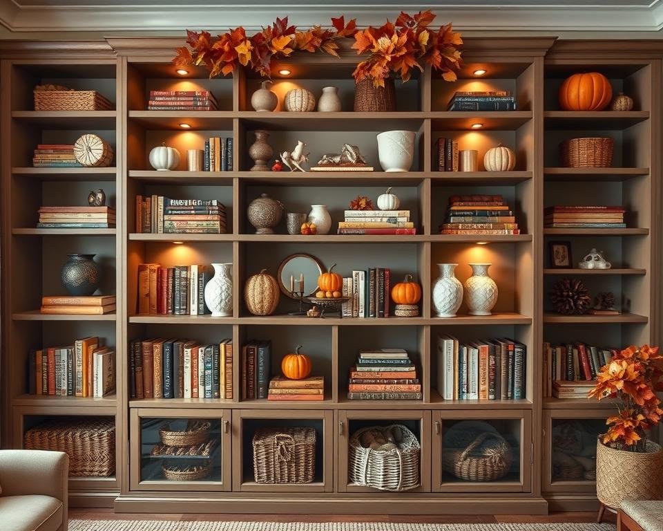 symmetrical bookcase styling