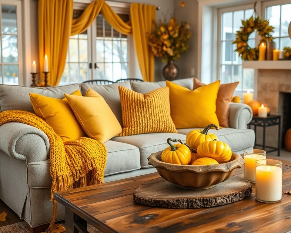 yellow autumn home accents