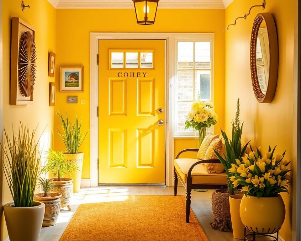 yellow entryway design