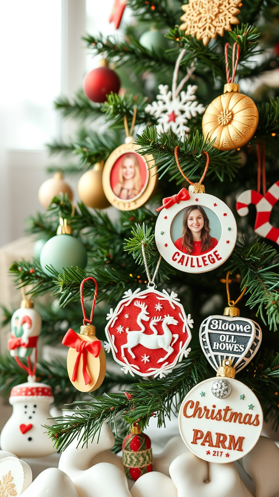 Christmas tree decorated with candy canes and red ornaments